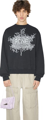 Acne Studios Black Glow Logo Oversized Long Sleeve Sweatshirt. BI0185BM0 Lookbook Acne Studios Black Glow Logo Oversized Long Sleeve Sweatshirt. BI0185BM0