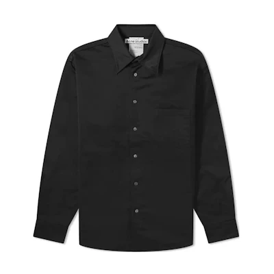 Acne Studios Black Solid Zip-Up Long Sleeve Jacket B90745-900