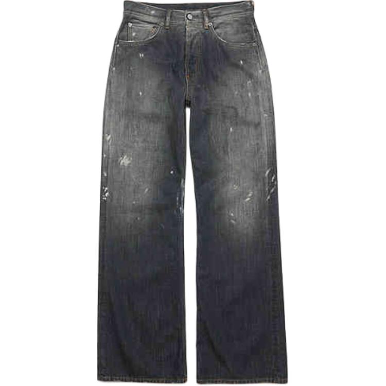 Acne Studios  Black Wide-Leg Painted Jeans 2024 Fall Winter Collection. B00393-900