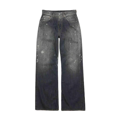 Acne Studios Black Wide-Leg Painted Jeans 2024 Fall Winter Collection. B00393-900
