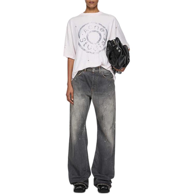 Acne Studios  Black Wide-Leg Painted Jeans 2024 Fall Winter Collection. B00393-900 圖 3