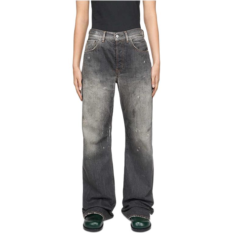 Acne Studios  Black Wide-Leg Painted Jeans 2024 Fall Winter Collection. B00393-900 圖 4