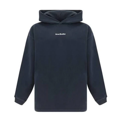 Acne Studios Blue Hoodie with Letter Print Long Sleeves. CI0170-900