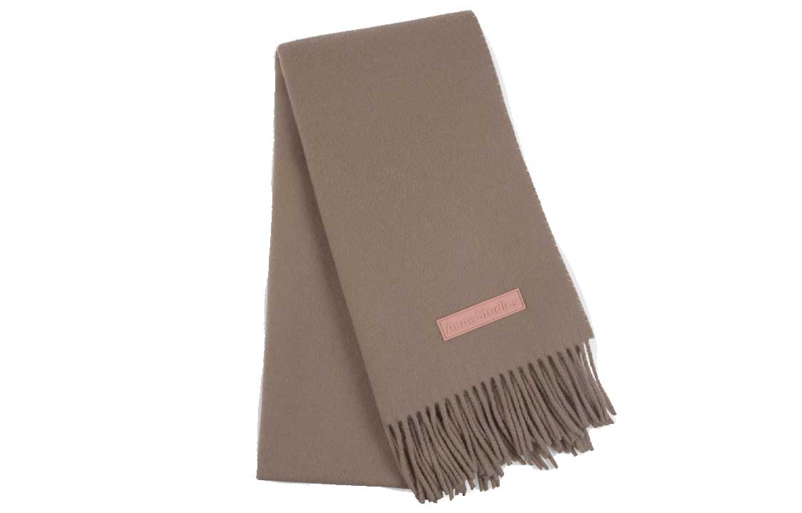 Acne Studios  Brown Fringe Knit Scarf - Simple, Warm, and Stylish. CA0215AE2