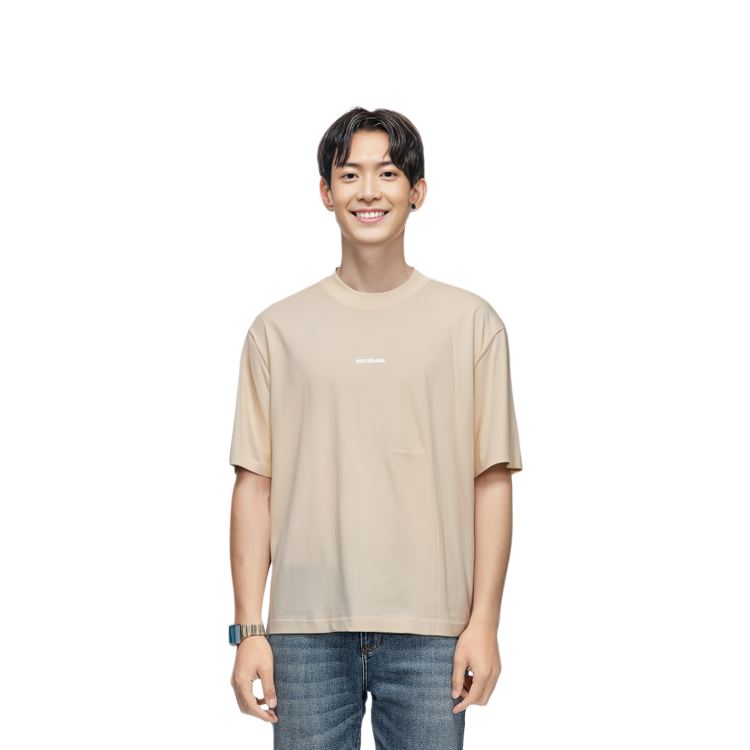 Details for Acne Studios 香槟色字母Logo印花圆领T恤. BL0278-AEA