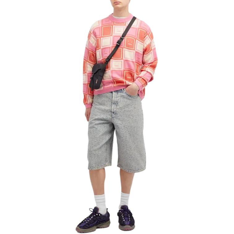 Lookbook Acne Studios  Distressed Zip Loose Denim Shorts Blue BE0156-BUF