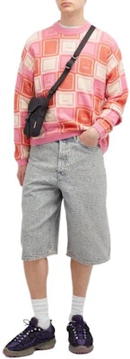 Acne Studios Distressed Zip Loose Denim Shorts Blue BE0156-BUF Lookbook Acne Studios Distressed Zip Loose Denim Shorts Blue BE0156-BUF