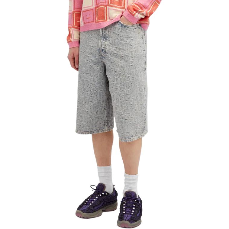 Purchase Acne Studios  Distressed Zip Loose Denim Shorts Blue BE0156-BUF