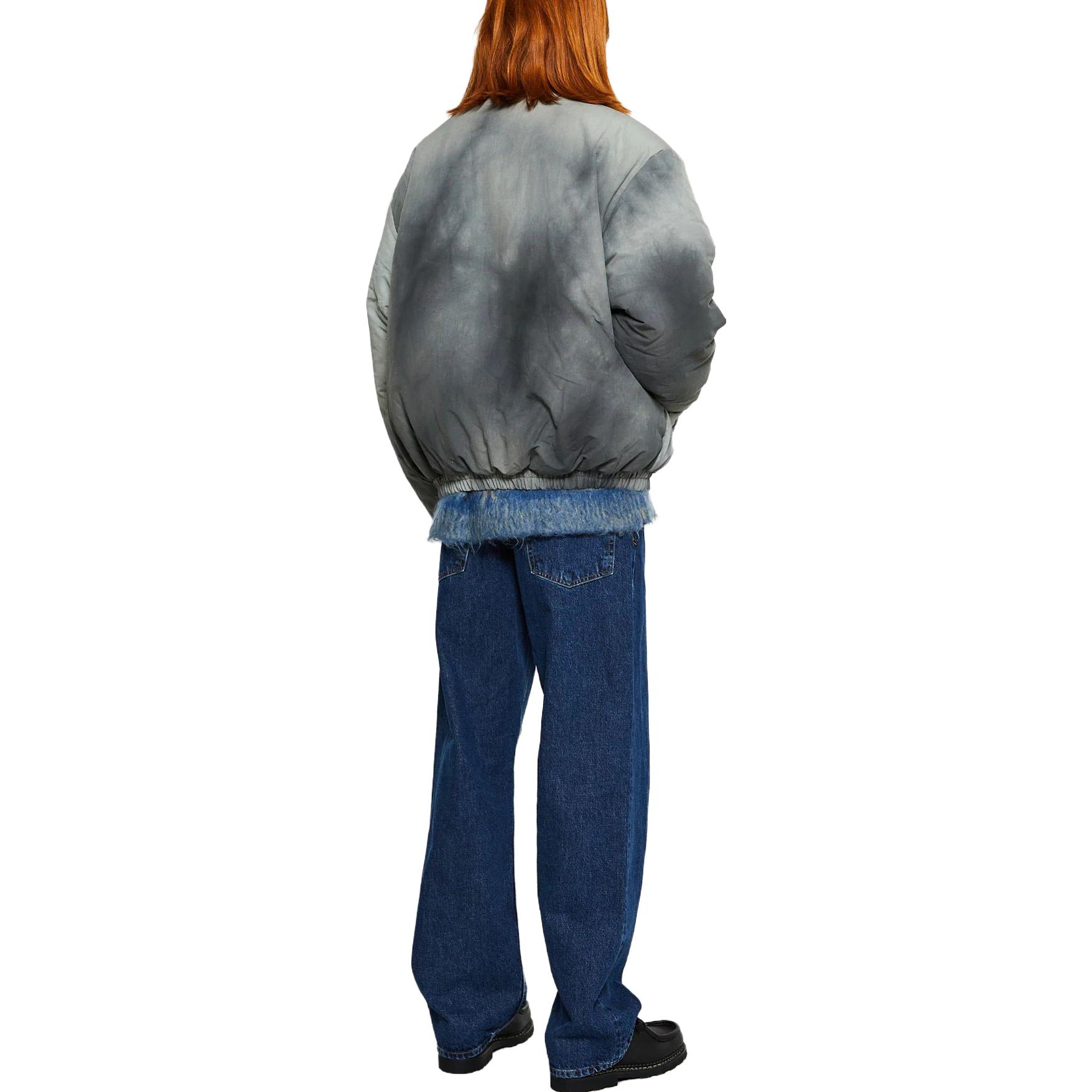 Shop Acne Studios Jaket Longgar Kerah Standar Grafiti Abu-Abu. B90706-902