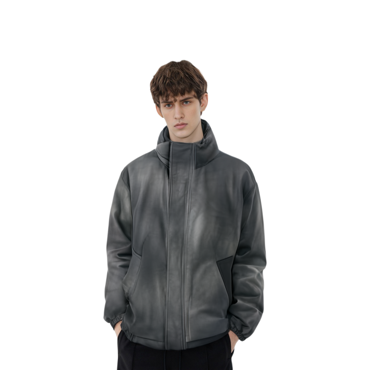 Details for Acne Studios Jaket Longgar Kerah Standar Grafiti Abu-Abu. B90706-902