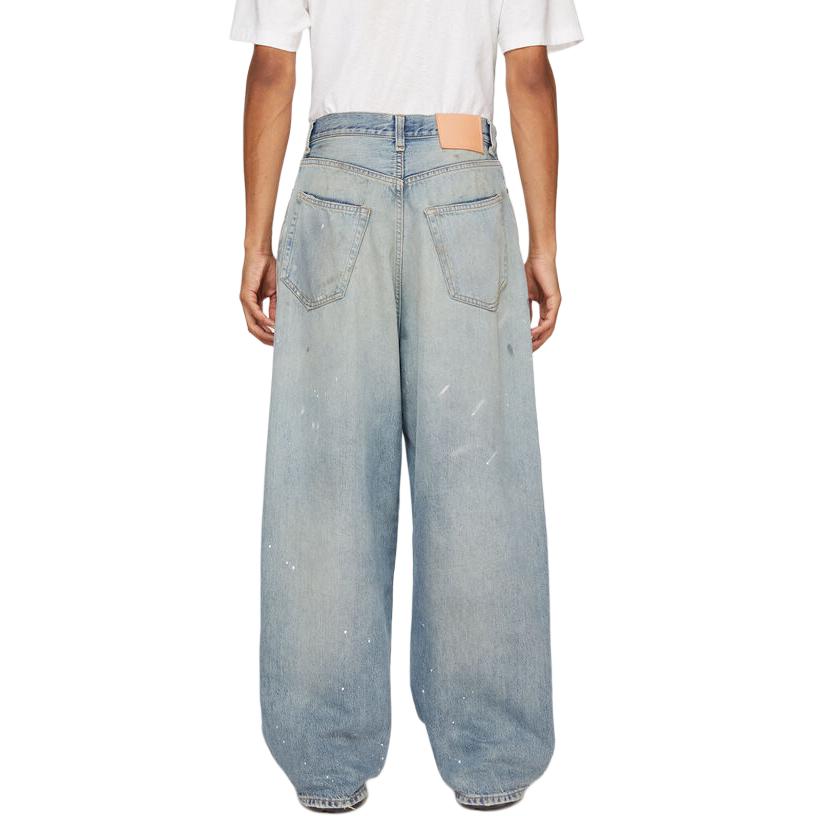Shop Acne Studios Jeans Relajados de Tiro Medio Graffiti Wash Azul Claro. B00343-228