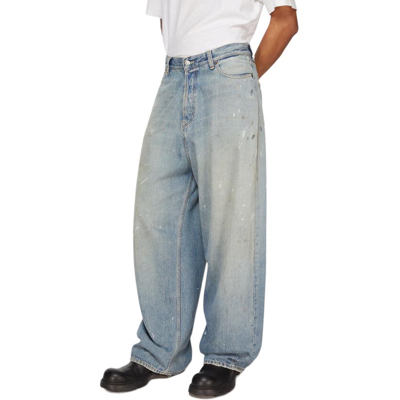 Purchase Acne Studios Jeans Relajados de Tiro Medio Graffiti Wash Azul Claro. B00343-228