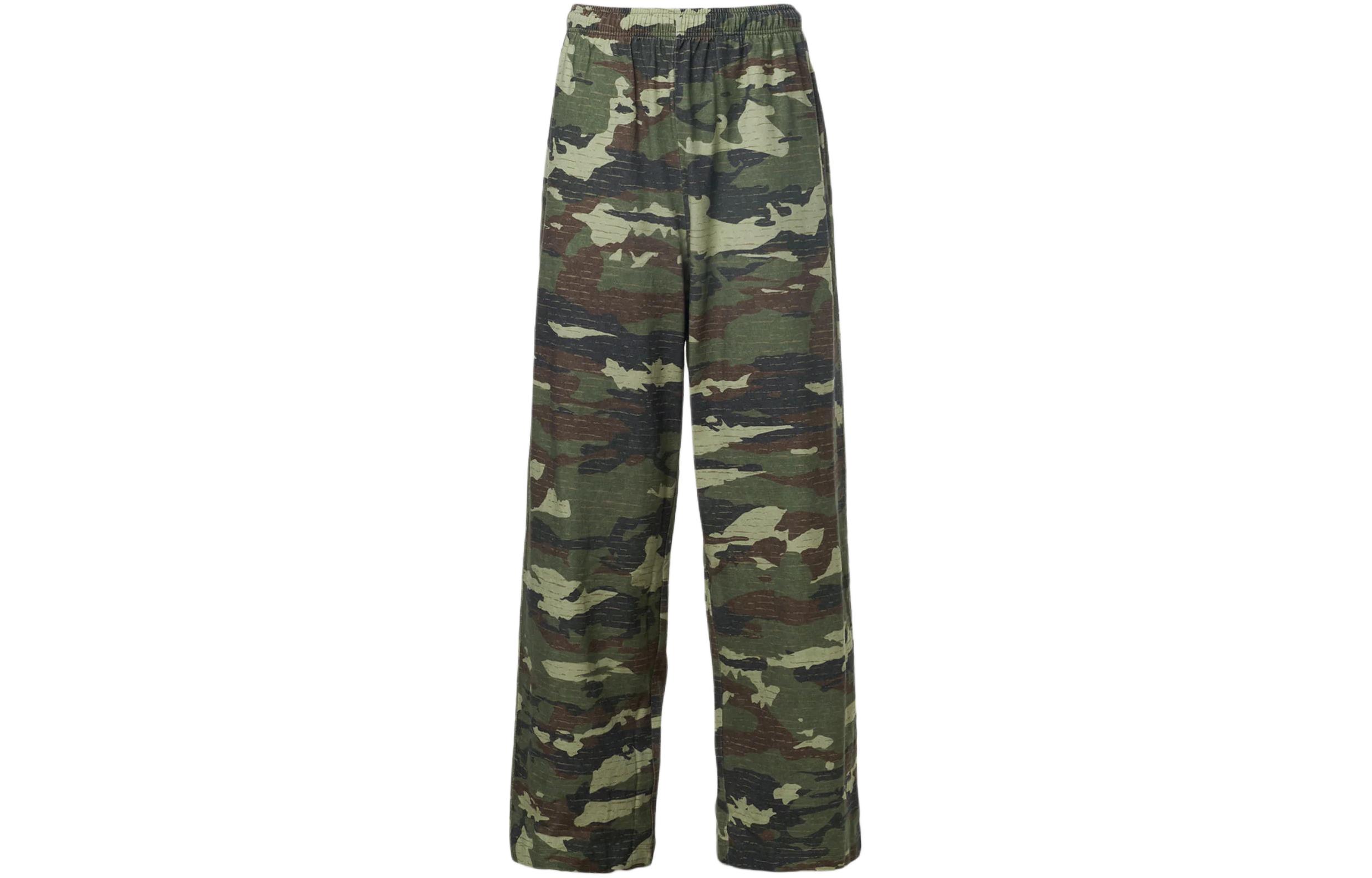 Acne Studios  Green Camo Print Relaxed Straight-Leg Pants CK0106-AB6