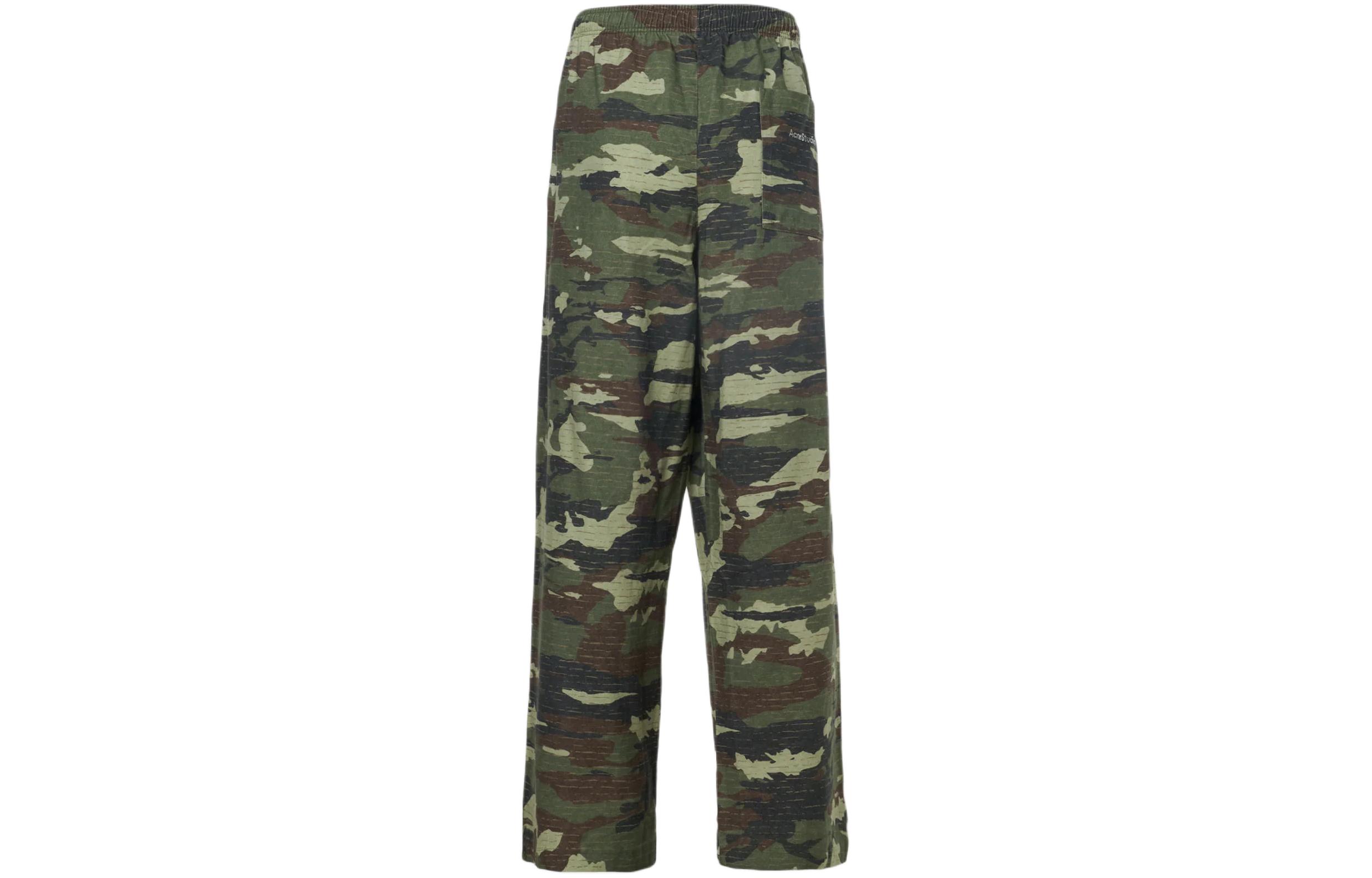 Lookbook Acne Studios Seluar Hijau Camo Cetak Potongan Lurus Santai. CK0106-AB6