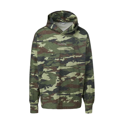 Acne Studios Green Camouflage Hoodie Pullover. BI0195-AB6