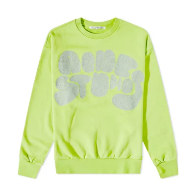 Acne Studios Green Pullover Sweatshirt with Letter Print BI0172-ABE