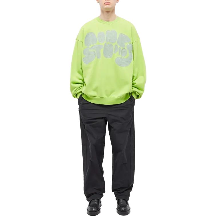 Lookbook Acne Studios绿色字母印花套头衫 BI0172-ABE