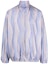 Buy Acne Studios High Neck Loose Jacket with Front Logo Print Light Blue. B90720-BUF