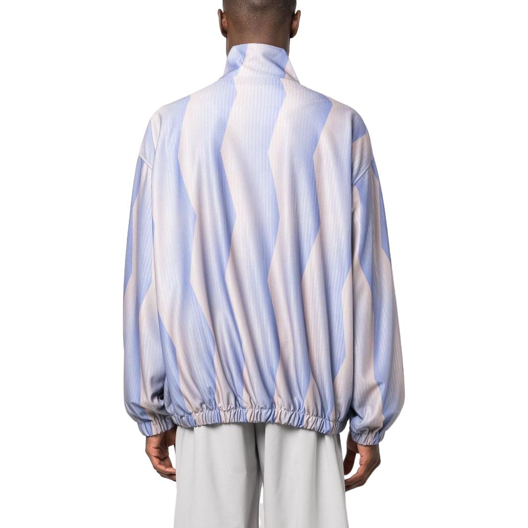 Shop Acne Studios 高领宽松夹克 前标印花 浅蓝色. B90720-BUF