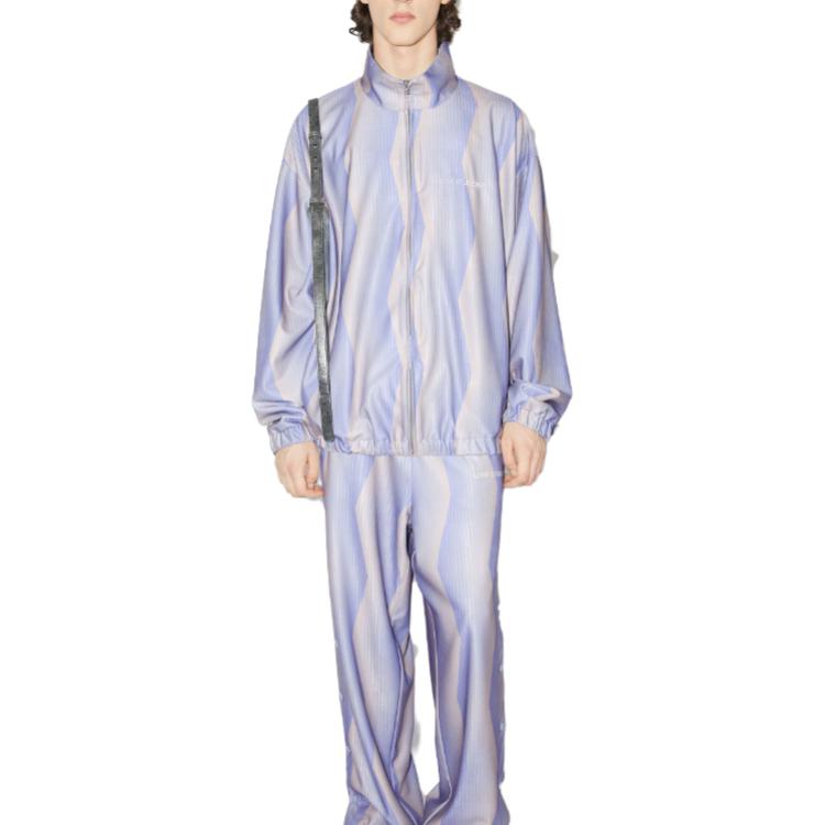 Cheap Acne Studios 高领宽松夹克 前标印花 浅蓝色. B90720-BUF