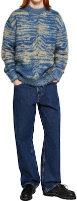 Acne Studios Jacquard Pattern Crewneck Knit Sweater Deep Beige. B60302-DHK Details for Acne Studios Jacquard Pattern Crewneck Knit Sweater Deep Beige. B60302-DHK