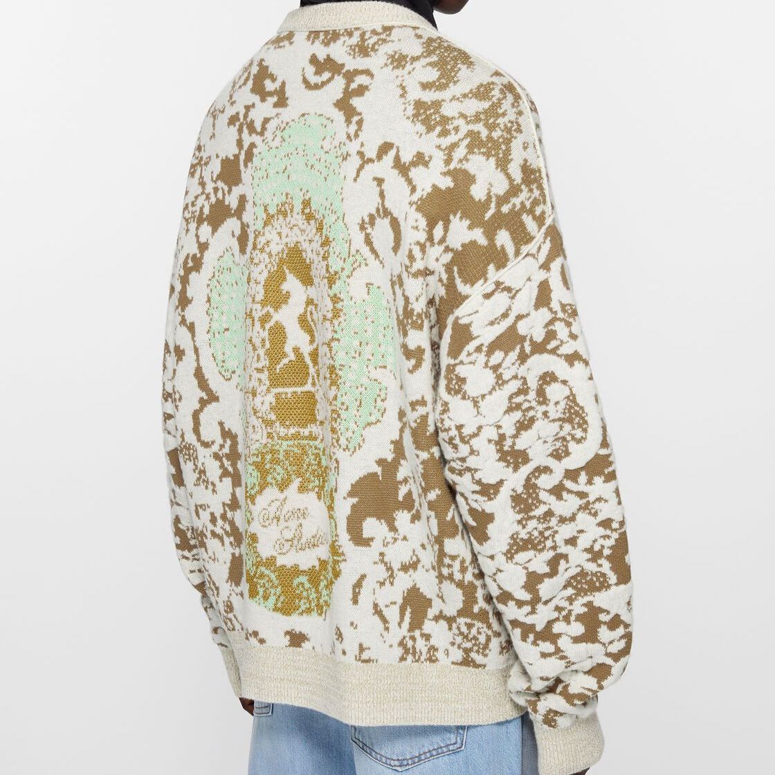 Shop Acne Studios Jacquard Corak Oversized Crewneck Sweater Beige. B60311-DKU