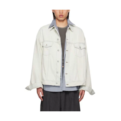 Acne Studios Light Blue Solid Color Button-Up Collar Jacket. C90175-228