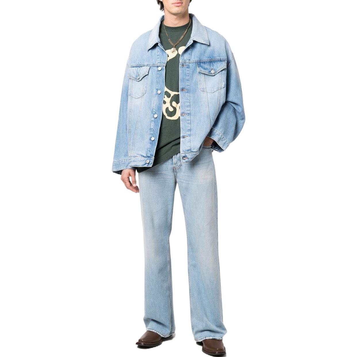 Lookbook アクネ ストゥディオズ ライトブルー ウォッシュド コットン ストレートジーンズ 2021M B00277-228