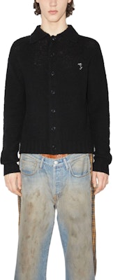 Acne Studios Cárdigan Negro Holgado de Punto con Botones y Cuello en Punta B60294-900 Lookbook Acne Studios Cárdigan Negro Holgado de Punto con Botones y Cuello en Punta B60294-900