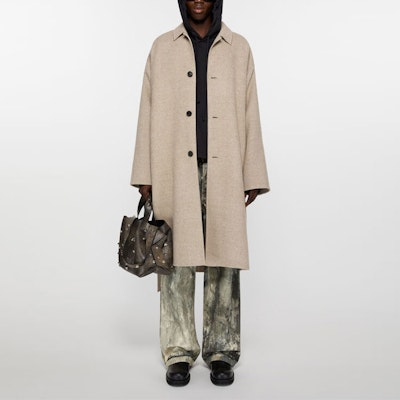 Acne Studios Loose Houndstooth Button Coat Coklat Terang B90751-DKN Lookbook Acne Studios Loose Houndstooth Button Coat Coklat Terang B90751-DKN