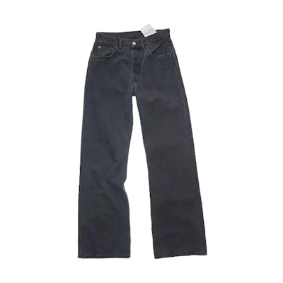 Acne Studios Mid-Rise Loose Fit Straight Denim Jeans in Dark Grey. B00300-AA3
