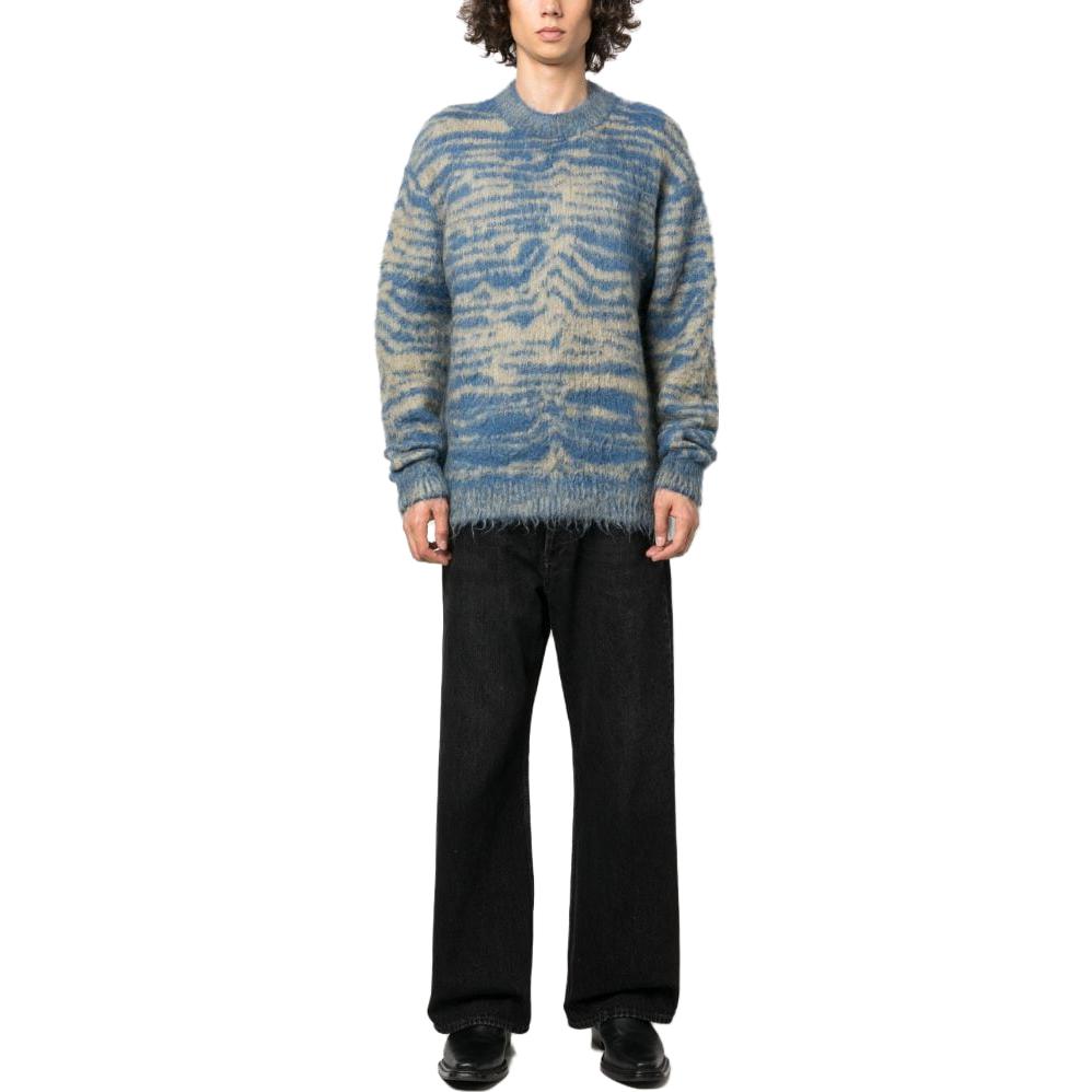 Lookbook Acne Studios 藍黃莫海爾針織圓領毛衣 B60302