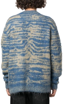 Acne Studios Mohair Knit Crewneck Sweater Blue Yellow B60302 Shop Acne Studios Mohair Knit Crewneck Sweater Blue Yellow B60302