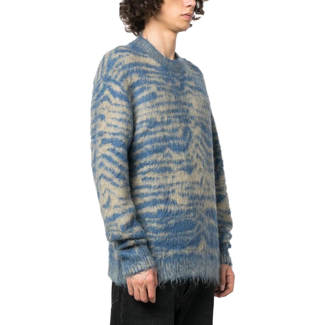 Purchase Acne Studios 藍黃莫海爾針織圓領毛衣 B60302