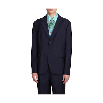 Acne Studios Navy Blue Solid Single-Breasted Long-Sleeve Jacket BH0176-833
