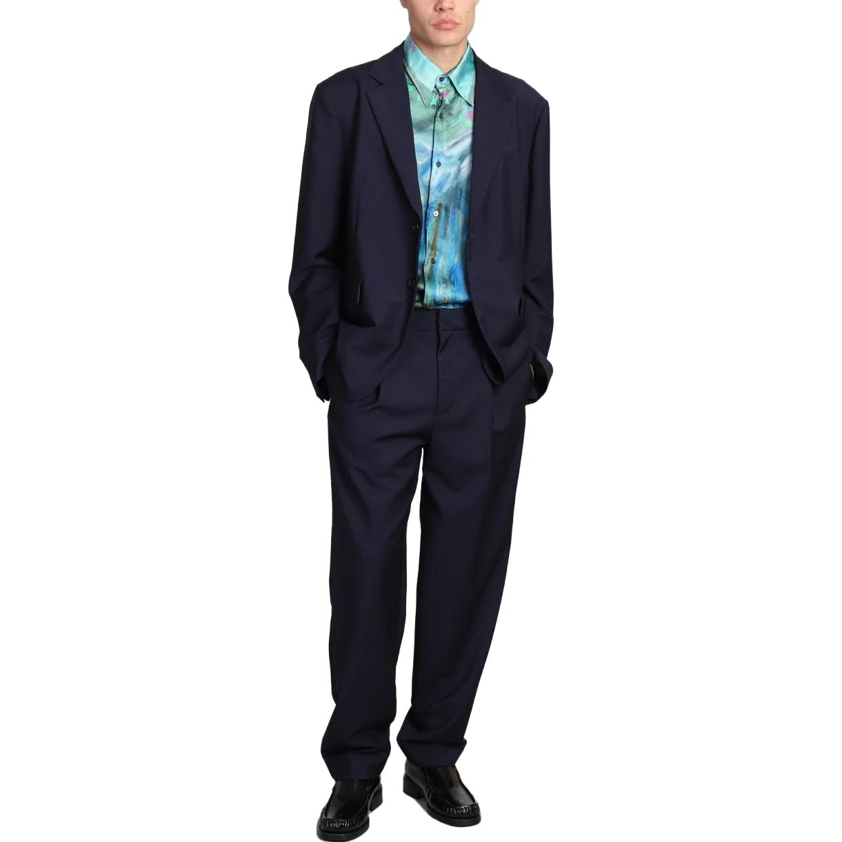 Lookbook Acne Studios Chaqueta Azul Marino Sólida de Manga Larga y Corte Clasico. BH0176-833