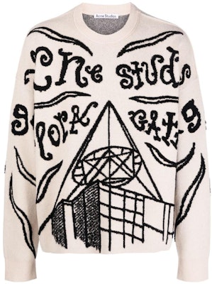 Acne Studios Suéter Crewneck Blanco Roto con Estampado de Letras. B60297-CTI Buy Acne Studios Suéter Crewneck Blanco Roto con Estampado de Letras. B60297-CTI
