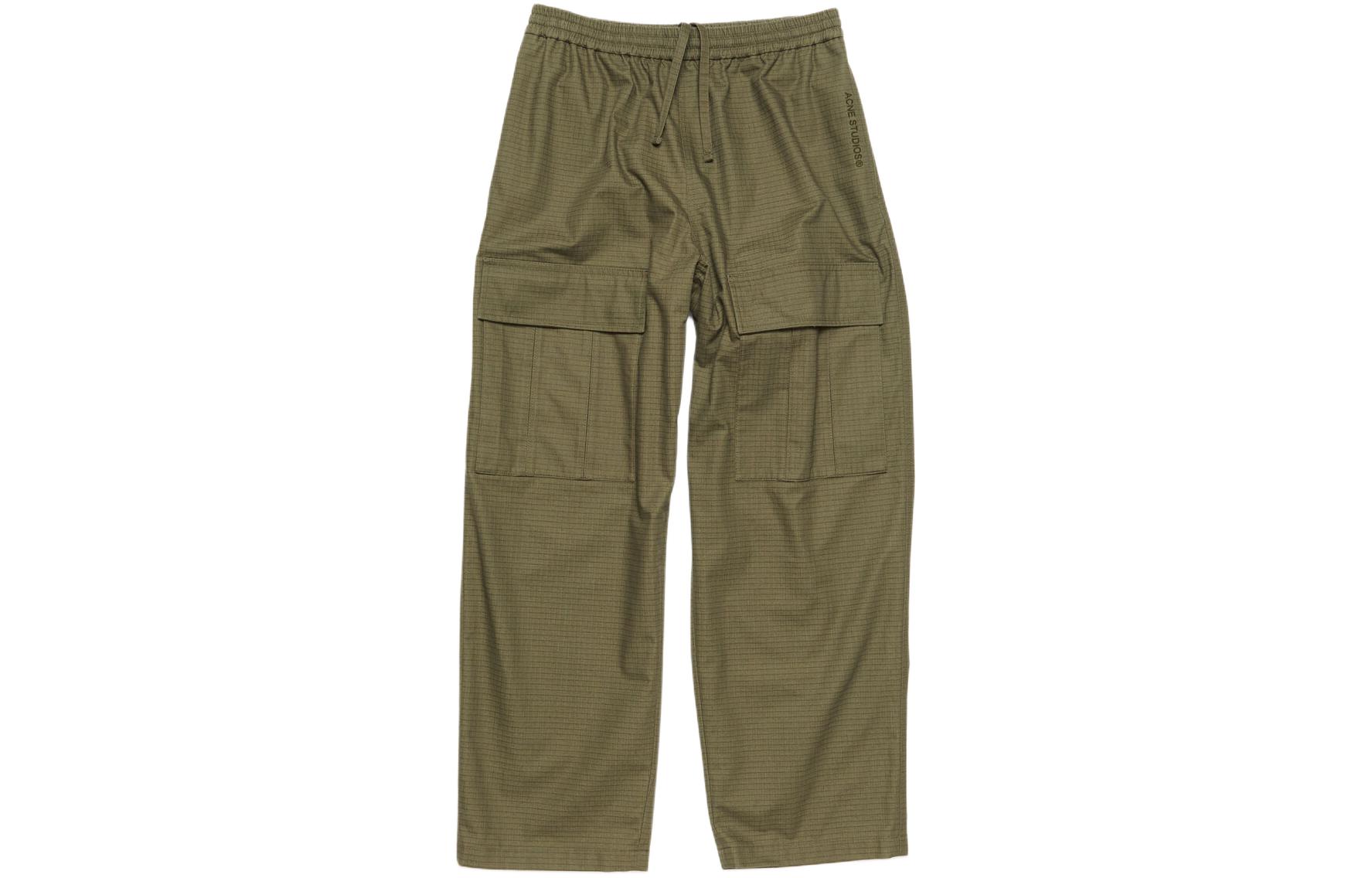 Order Acne Studios Pantalones Cargo de Encaje Cuadros Desgastados Verde Oliva. BK0560-AB7