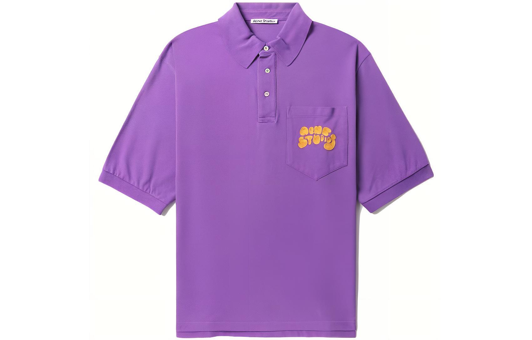 Order Acne Studios Polo Ungu Lengan Pendek dengan Sulaman Logo. BL0326-PPL