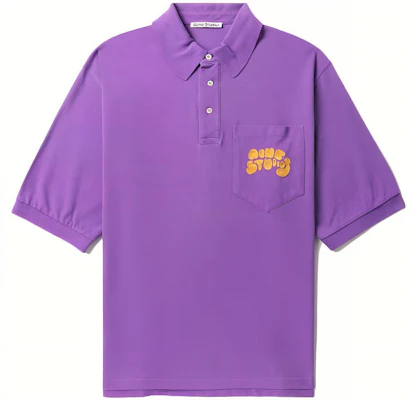아크네 스튜디오 퍼플 로고 자수 반팔 폴로 셔츠. BL0326-PPL Order 아크네 스튜디오 퍼플 로고 자수 반팔 폴로 셔츠. BL0326-PPL