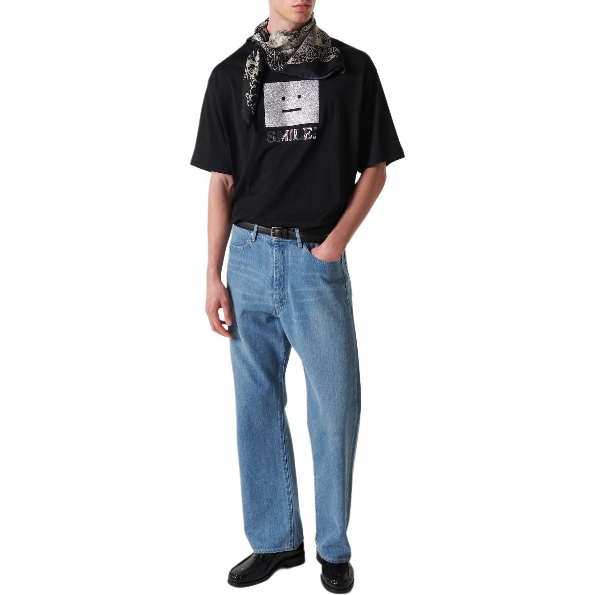 Lookbook Acne Studios  Relaxed Fit Cotton Knit Short Sleeve T-Shirt Black P00941852