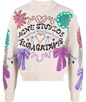 Acne Studios Relaxed Fit Embroidered Lettering Crewneck Sweater. B60261-BRH Acne Studios Relaxed Fit Embroidered Lettering Crewneck Sweater. B60261-BRH