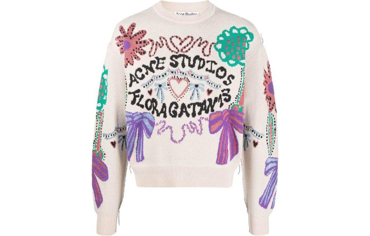 Order アクネ ストゥディオズ リラックスフィット 刺繍文字入りクルーネックスウェット。 B60261-BRH