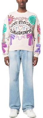 アクネ ストゥディオズ リラックスフィット 刺繍文字入りクルーネックスウェット。 B60261-BRH Lookbook アクネ ストゥディオズ リラックスフィット 刺繍文字入りクルーネックスウェット。 B60261-BRH