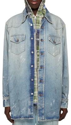 Camisa Denim Azul Claro Acne Studios Relaxed Fit con Bolsillos Duales en el Pecho CB0070-228 Lookbook Camisa Denim Azul Claro Acne Studios Relaxed Fit con Bolsillos Duales en el Pecho CB0070-228