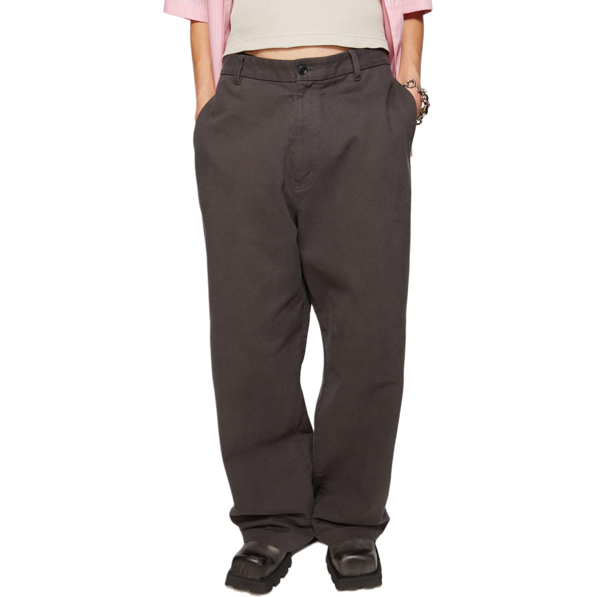 Purchase Acne Studios 寬鬆剪裁拉鍊斜紋褲 石黑色 BK0630-DH2