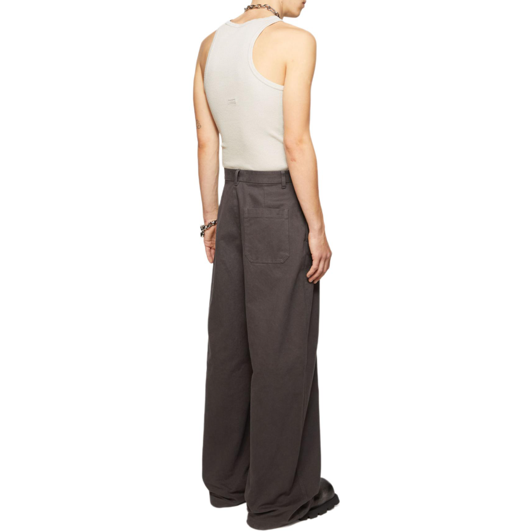 Details for Acne Studios 寬鬆剪裁拉鍊斜紋褲 石黑色 BK0630-DH2