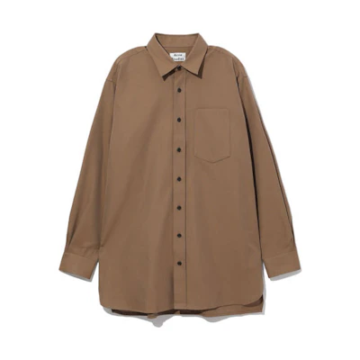 Acne Studios Relaxed Long Sleeve Shirt Solid Beige Casual Wear BB0201