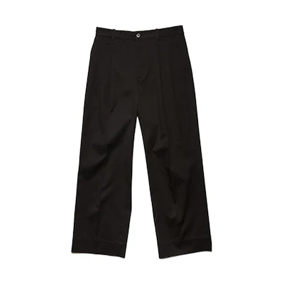 Acne Studios Solid Black Loose Fit Cropped Flare Pants BK0462-900