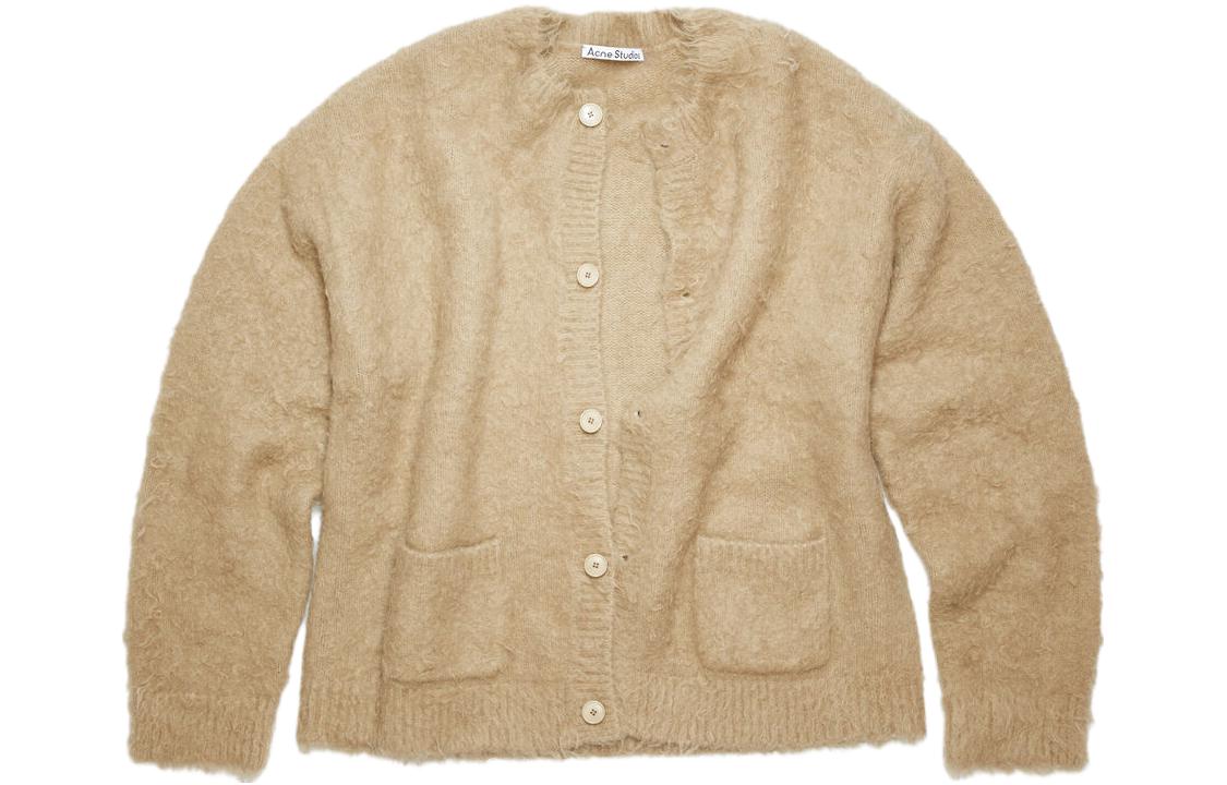 Acne Studios  Solid Button-Up Knit Cardigan Khaki. B60288-CQL